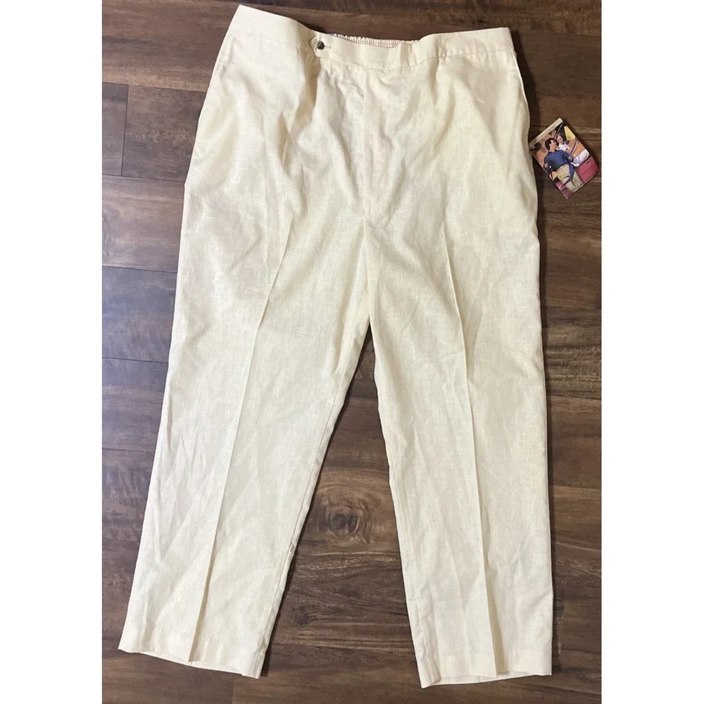 Haggar E-Z Dress Casual Straight Pants Mens 42x29 Partial Elastic Waistband NEW